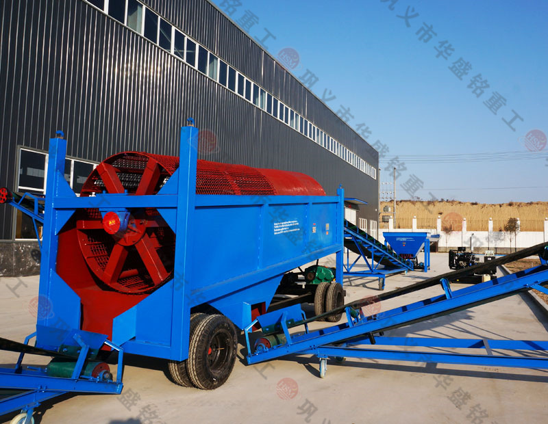 移动式滚筒筛试机现场 马博网重工 